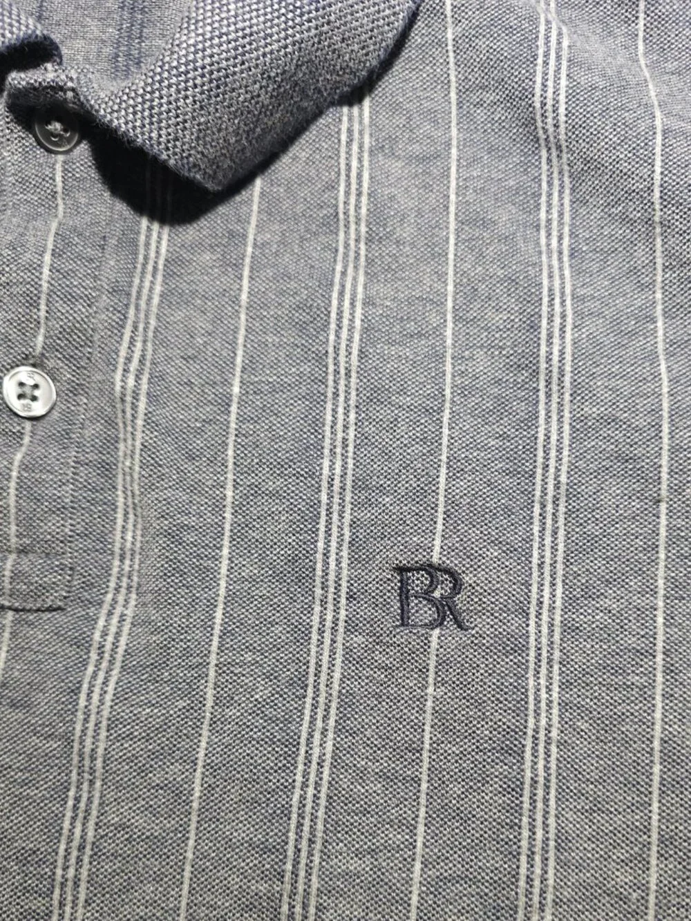 Banana Republic Blue/Gray men's short-sleeve polo shirt size XL vertical stripes